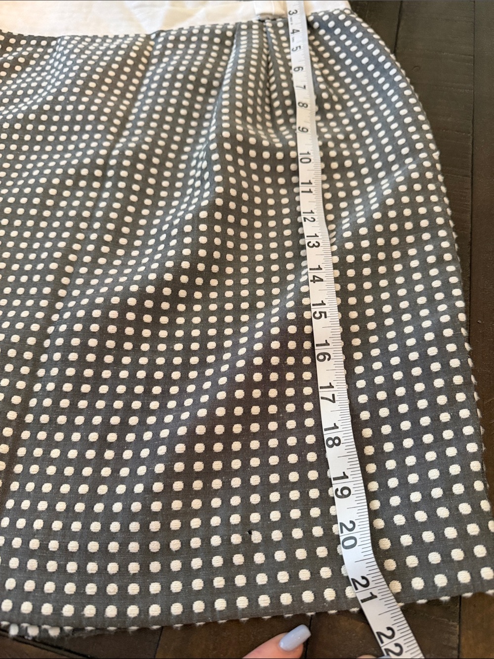 ANTONIO MELANI Gray and White Polka Dot Pencil Skirt - Picture 6 of 7
